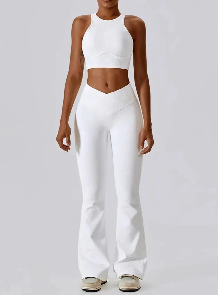 Harmony Racerback Flared Set - Leggings & Top Ensemble