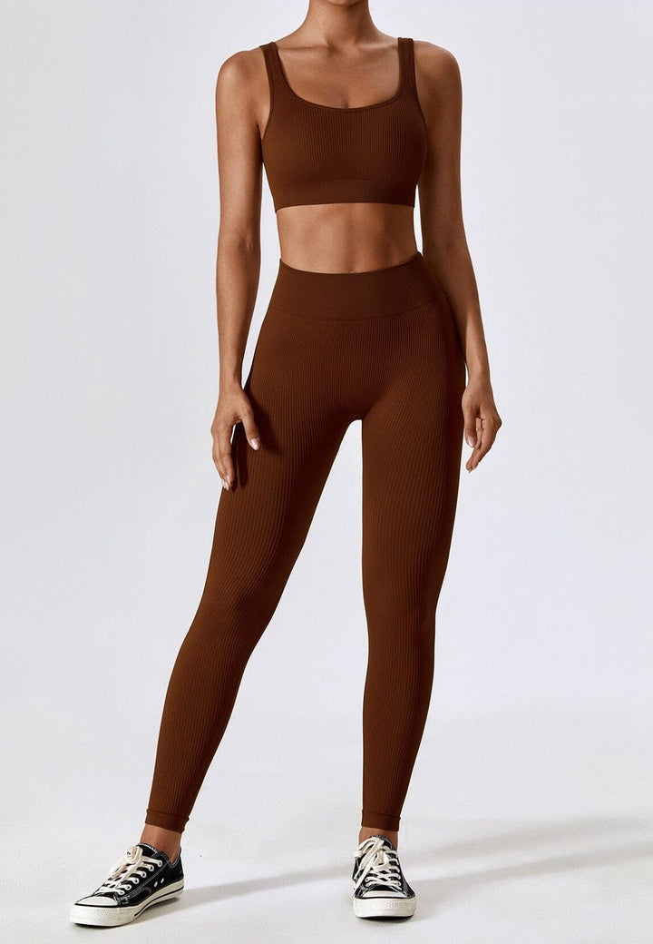 Grove Essential Seamless Bra Set - Stylish Leggings and Top Combo