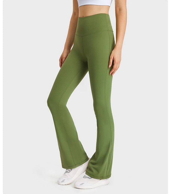Chic Jade Bell-Bottom Trousers for Effortless Style