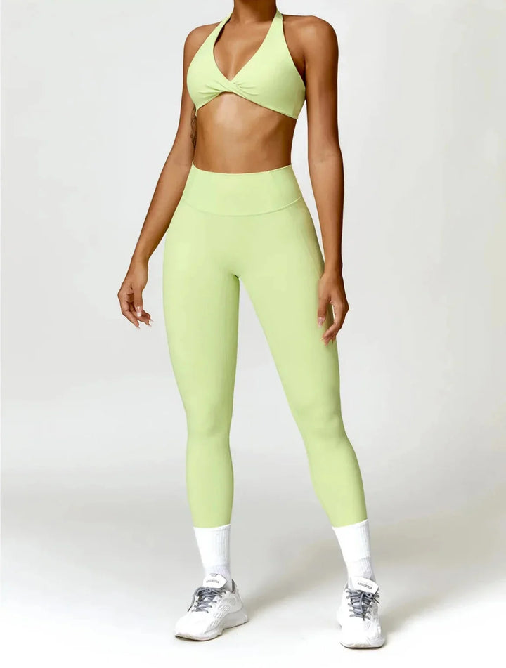 Chic Glam Flow Yoga Ensemble - Leggings & Stylish Top