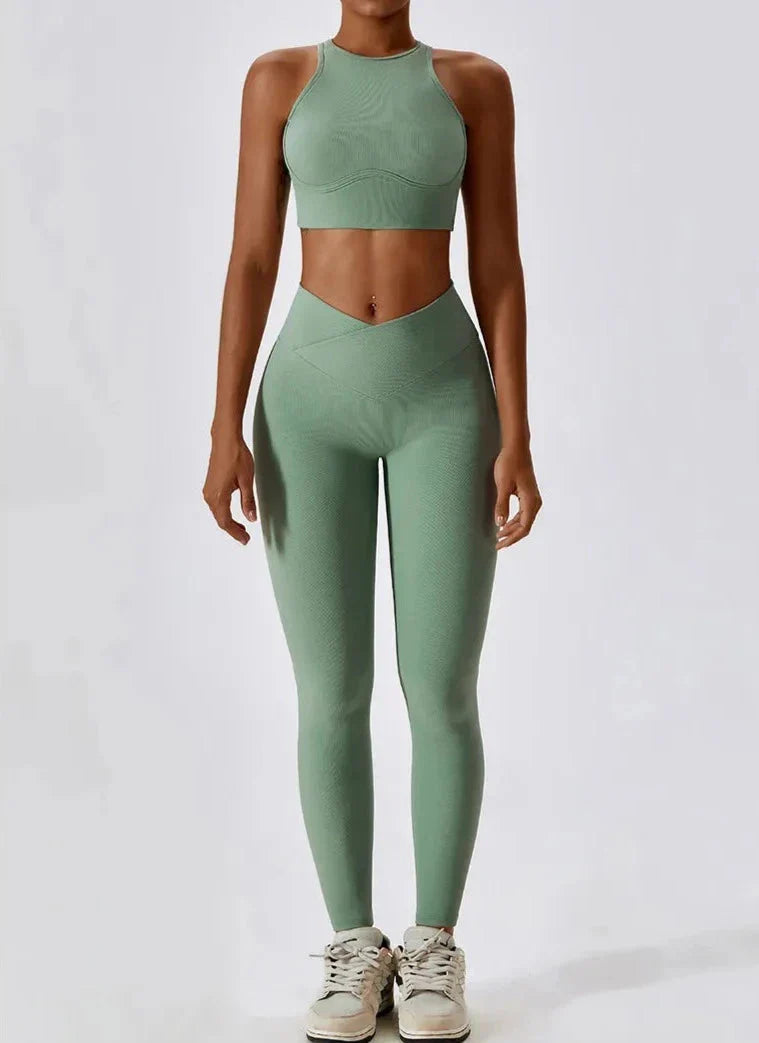 Dreamy Soulmate Racerback Set - Stylish Leggings & Coordinating Top