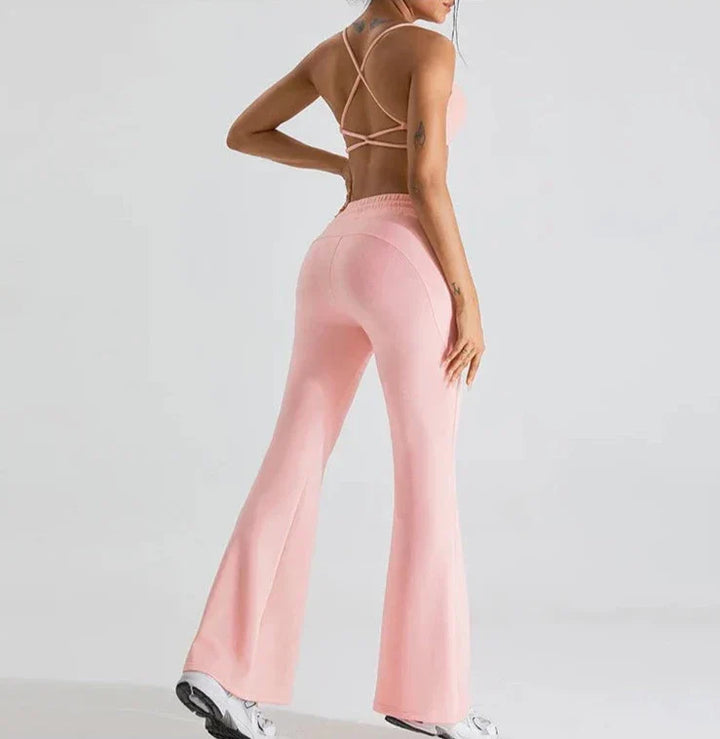 Chic Vibe Drawstring Flare Trousers