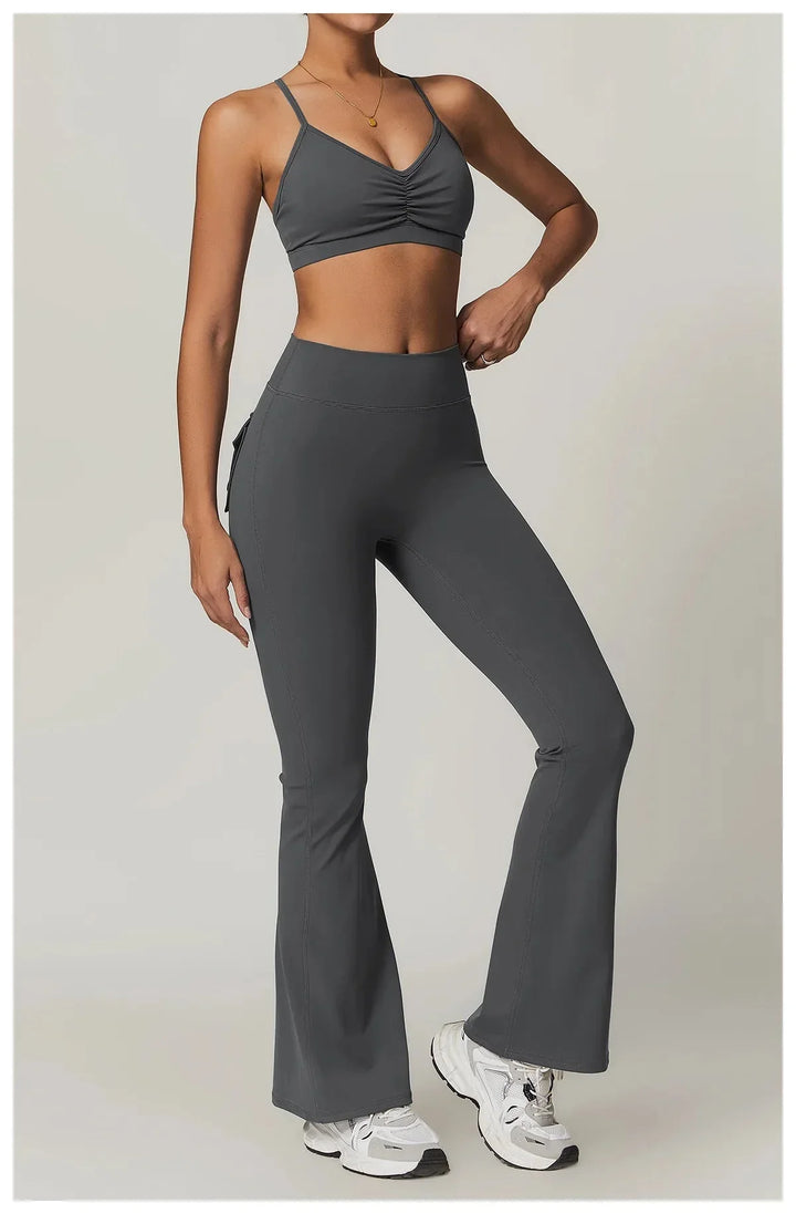 Stylish League Flared Pocket Leggings for Ultimate Comfort and Versatility