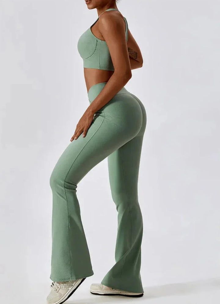 Harmony Racerback Flared Set - Leggings & Top Ensemble