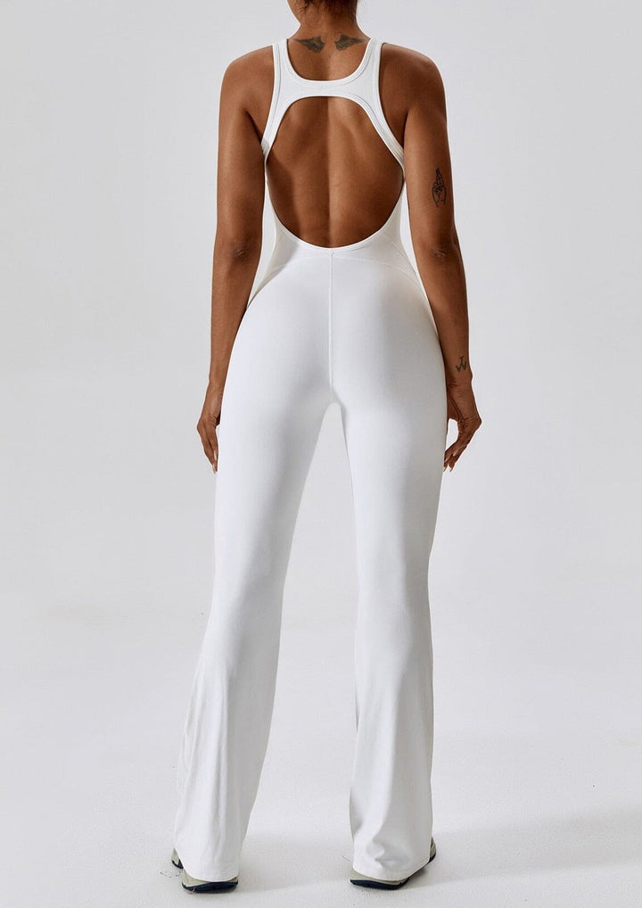 Chic Flared Backless Bodysuit for Effortless Style