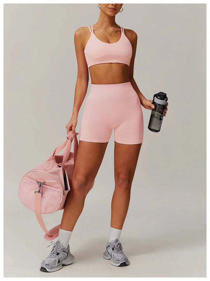 Personalized Engraved Fitness Ensemble - Stylish Shorts & Top Set