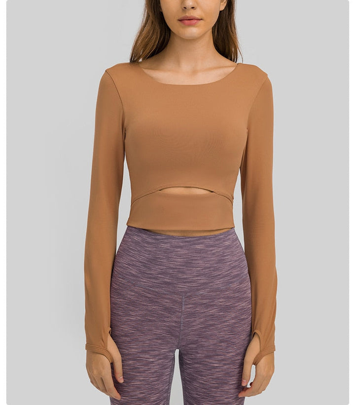 Stylish Hollow-Out Yoga Top