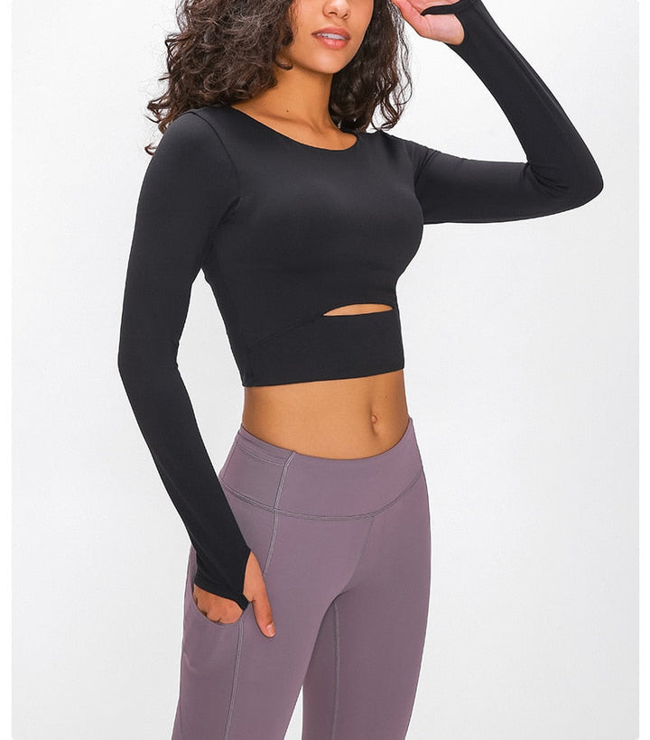 Stylish Hollow-Out Yoga Top