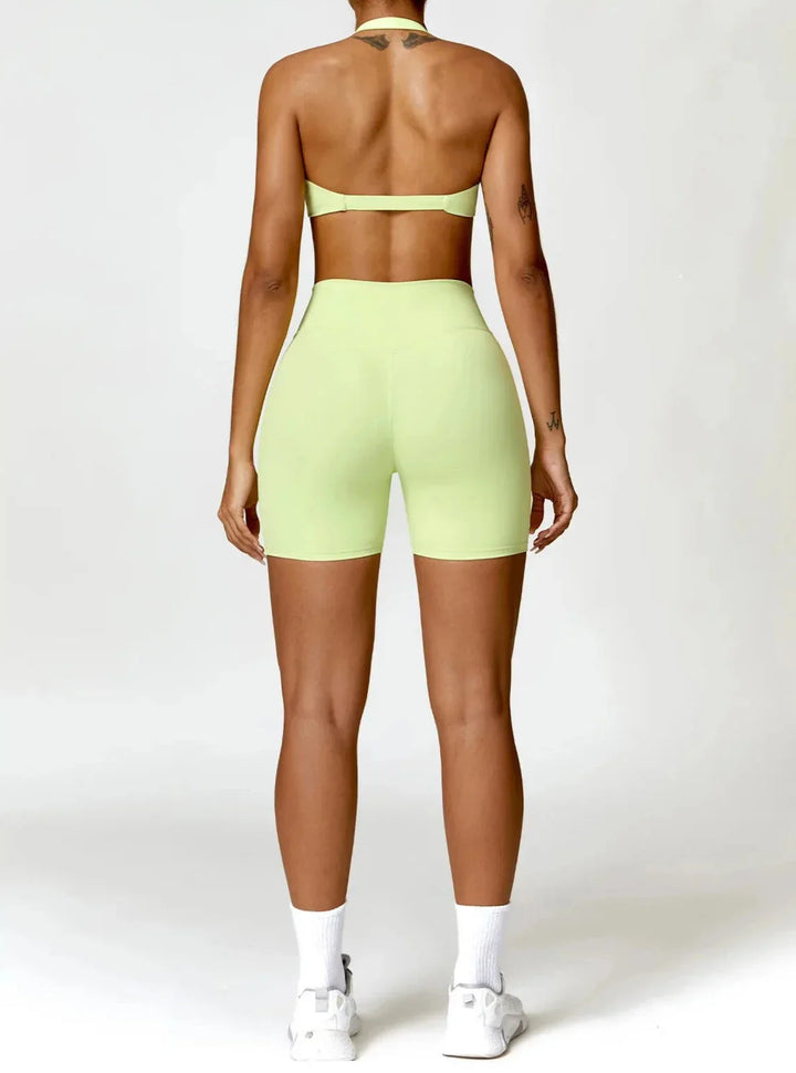 Chic Elegance Yoga Ensemble - Stylish Shorts and Top Set