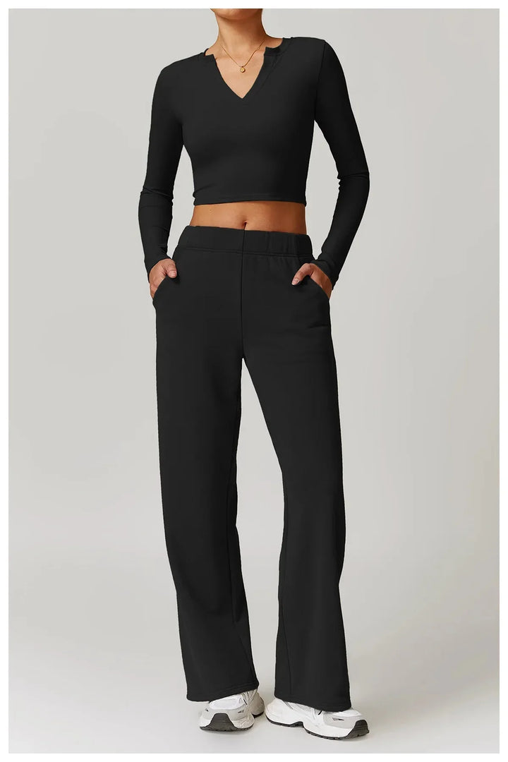 Transform Your Workout: Obsession Long Sleeve Activewear Set - Stylish Top & Comfy Pants