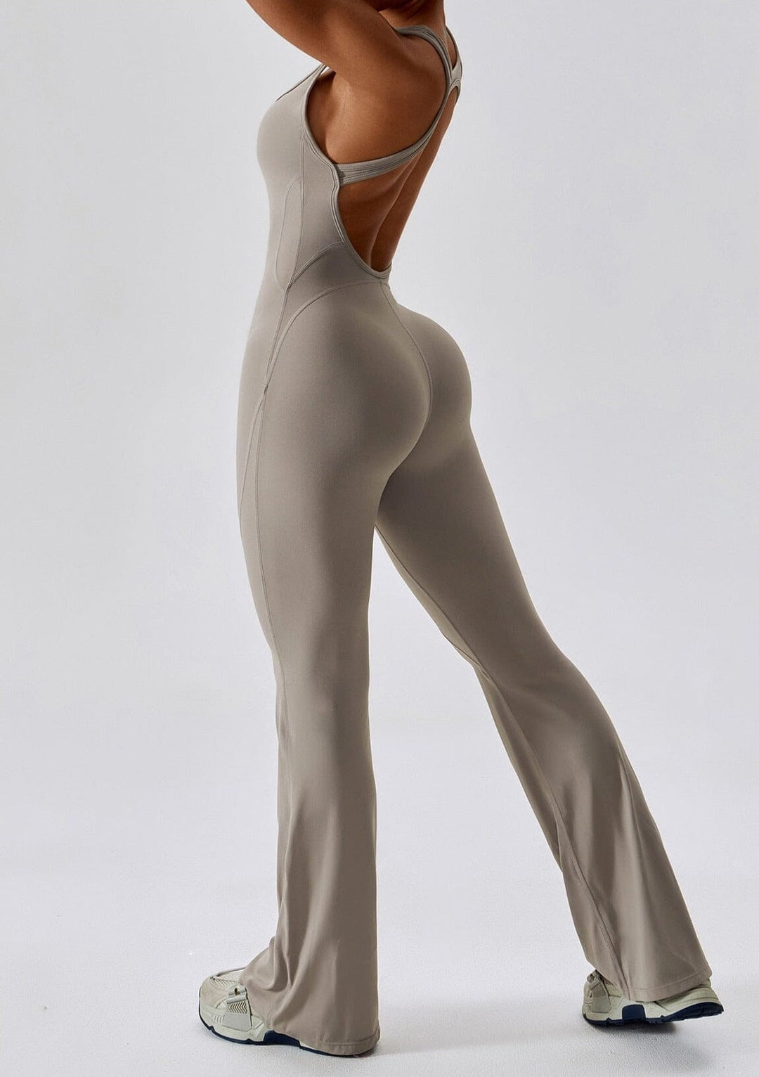 Chic Flared Backless Bodysuit for Effortless Style