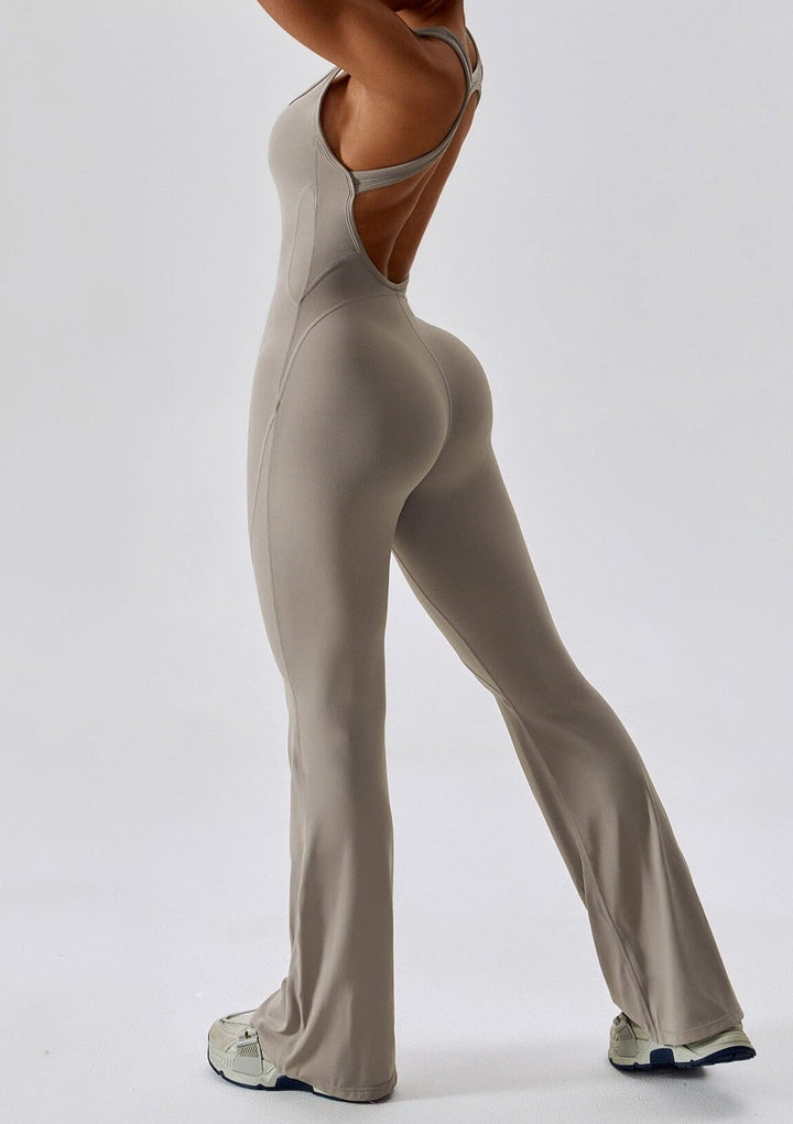 Chic Flared Backless Bodysuit for Effortless Style