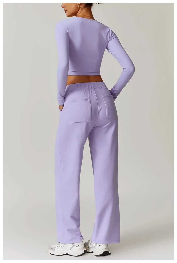 Transform Your Workout: Obsession Long Sleeve Activewear Set - Stylish Top & Comfy Pants