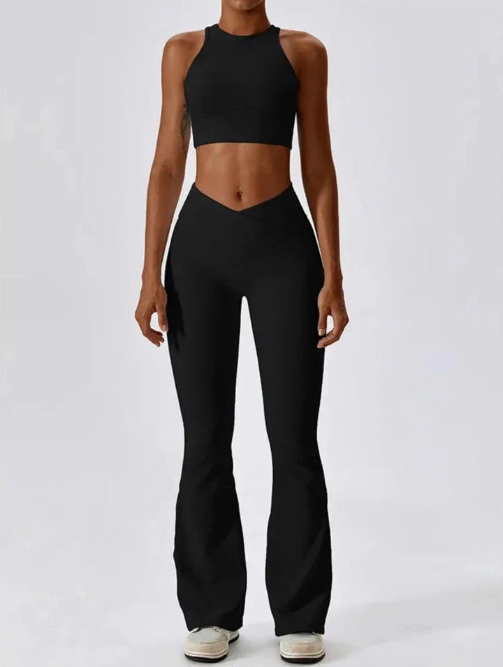 Harmony Racerback Flared Set - Leggings & Top Ensemble