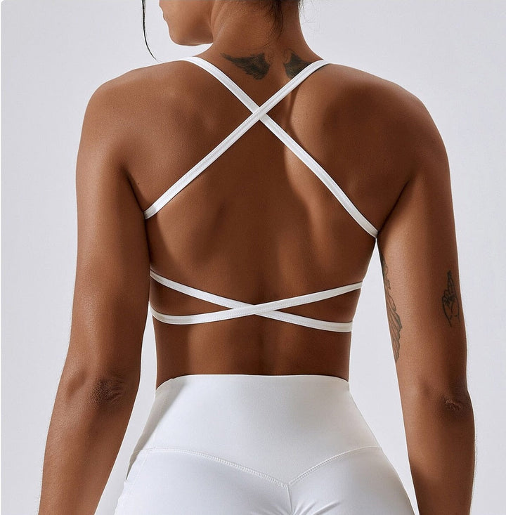 Chic Cross-Back Halter Bra for Ultimate Comfort and Support