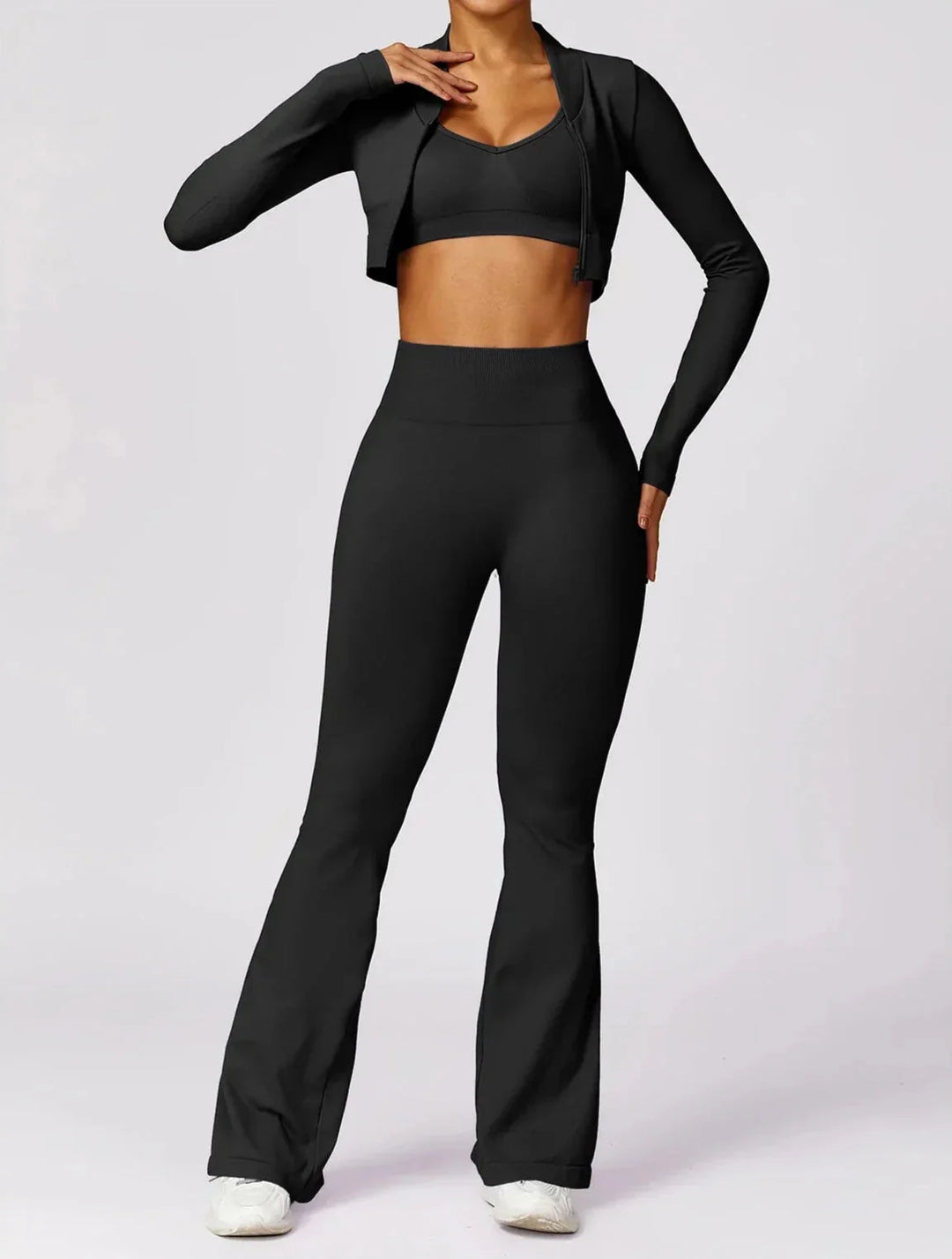 Ultimate Comfort Flare Set - Stylish Leggings & Cozy Jacket
