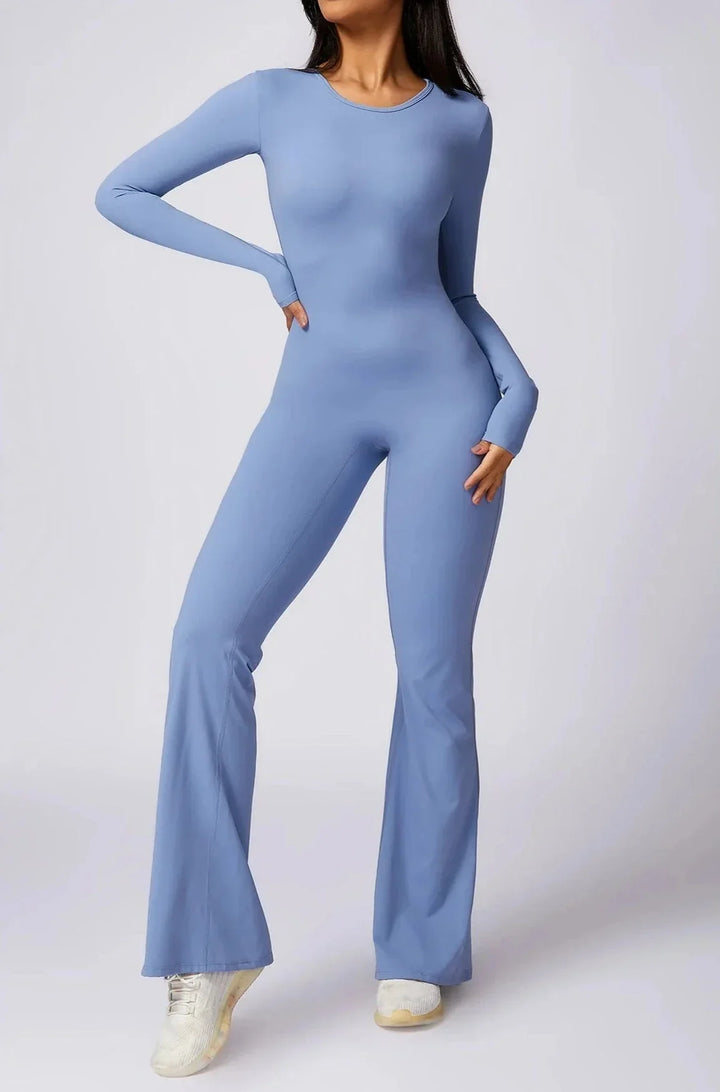 Chic Liberty Flared Long Sleeve Jumpsuit