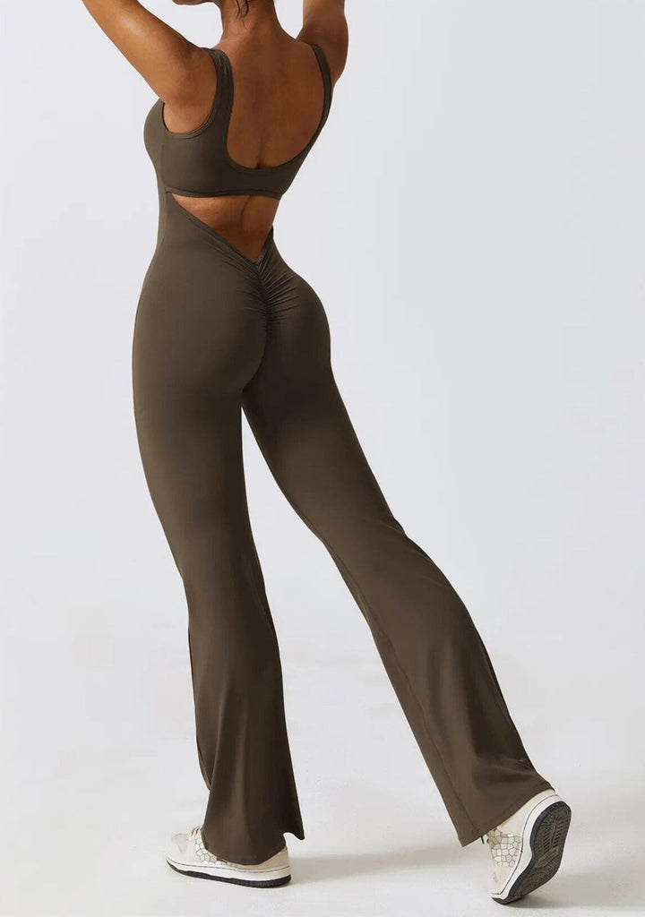 Elegant Hollow Back Jumpsuit with Stunning Imprint Design