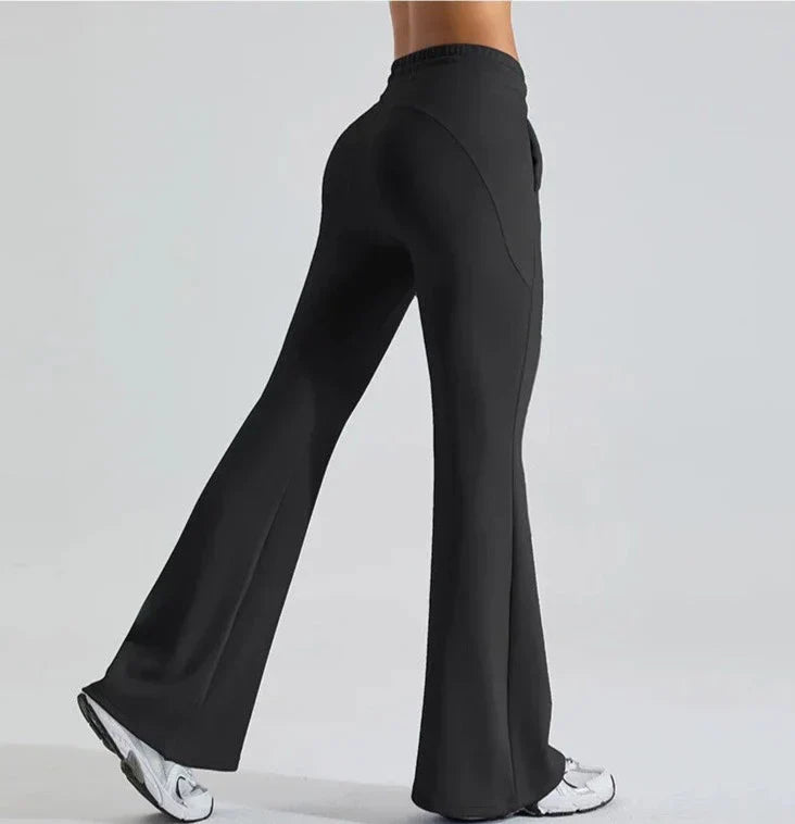 Chic Vibe Drawstring Flare Trousers