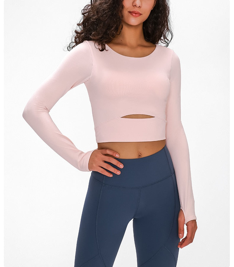 Stylish Hollow-Out Yoga Top
