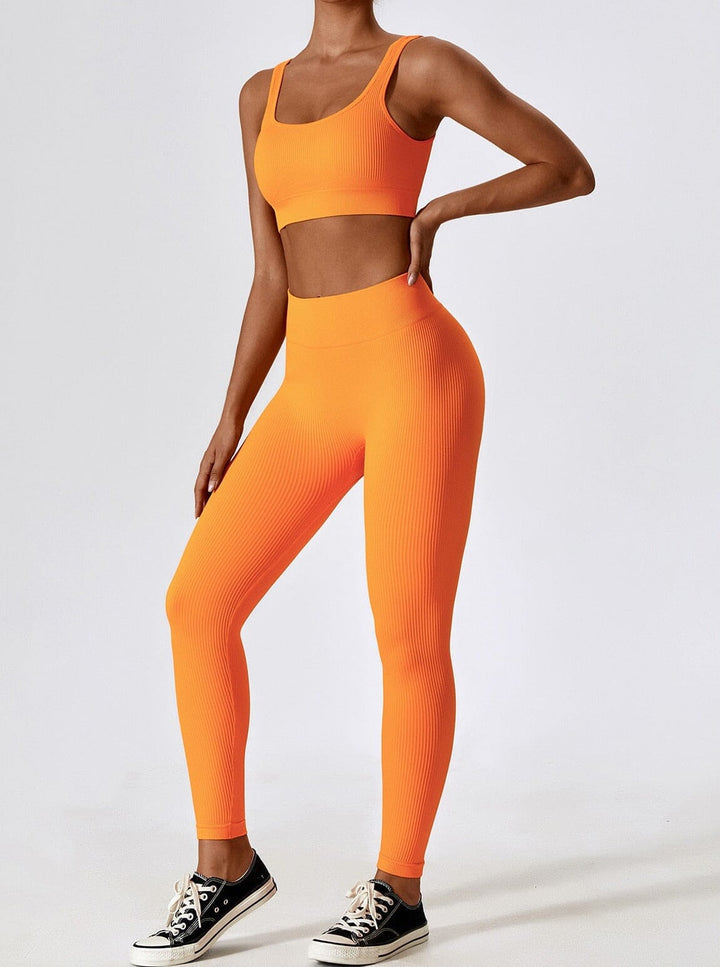 Grove Essential Seamless Bra Set - Stylish Leggings and Top Combo