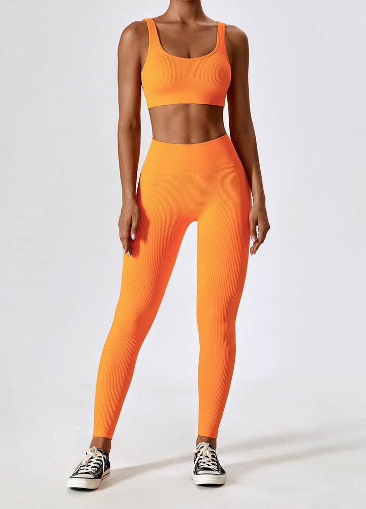 Grove Essential Seamless Bra Set - Stylish Leggings and Top Combo