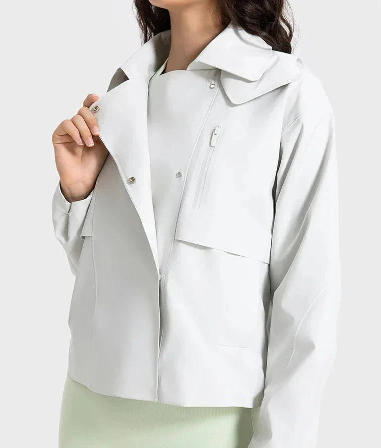 Versatile Windbreaker Jacket with Removable Hood
