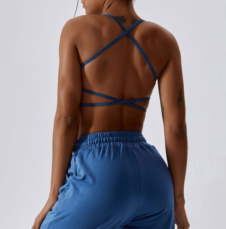 Chic Cross-Back Halter Bra for Ultimate Comfort and Support