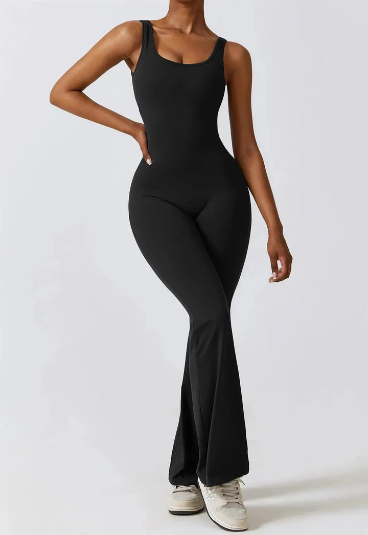 Elegant Hollow Back Jumpsuit with Stunning Imprint Design