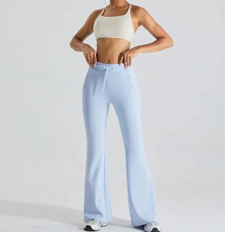 Chic Vibe Drawstring Flare Trousers