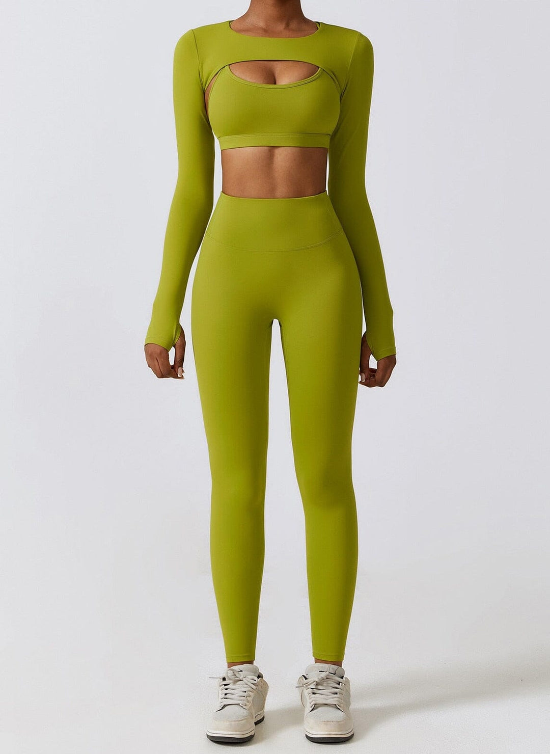 Stylish Three-Piece Overall Set - Leggings & Coordinating Top