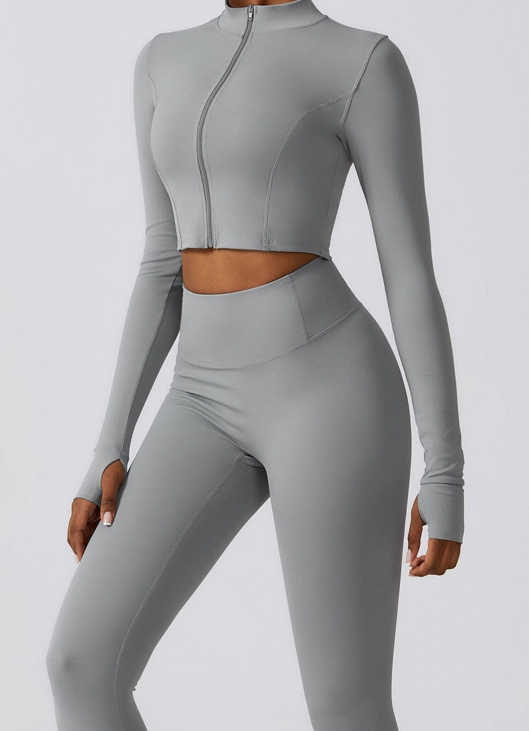 Chic Three-Piece Coat Ensemble - Stylish Leggings & Top Combo