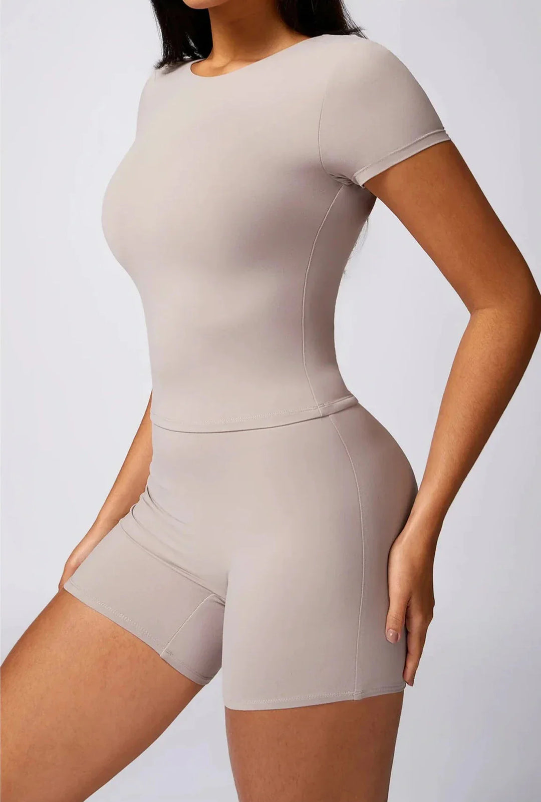 Foxy Backless Workout Duo - Stylish Top & Shorts Set