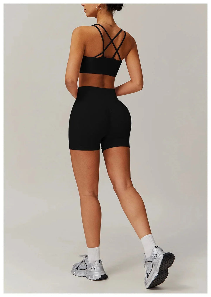 Personalized Engraved Fitness Ensemble - Stylish Shorts & Top Set