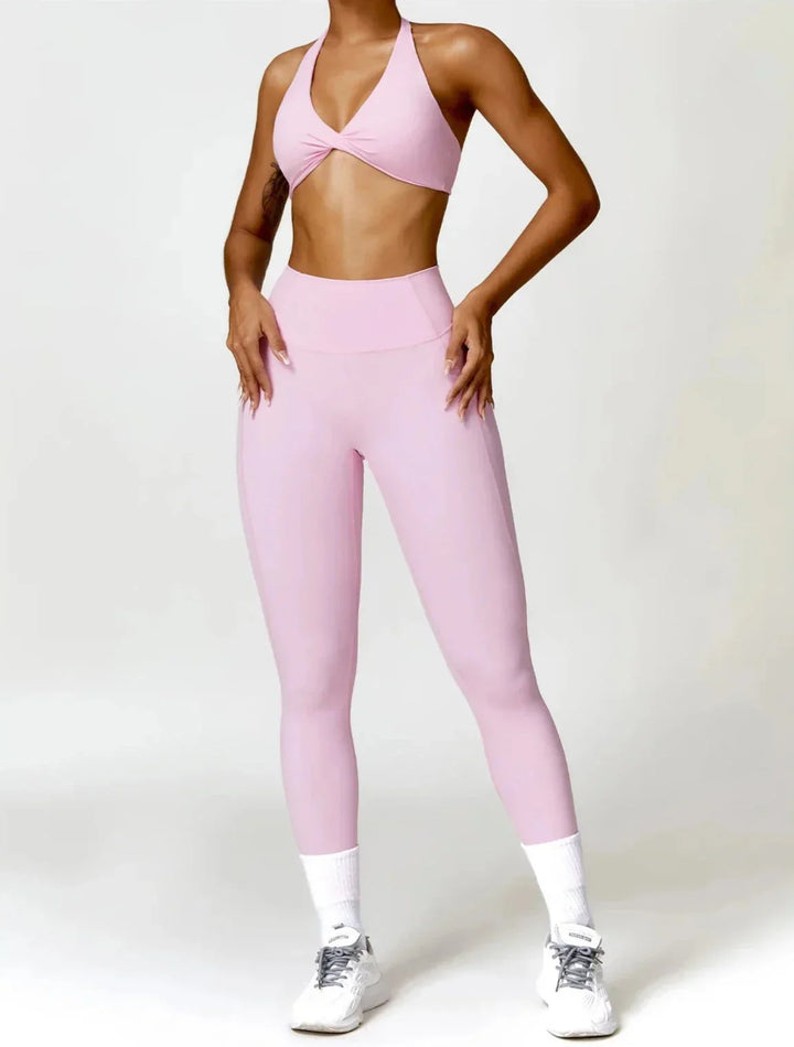 Chic Glam Flow Yoga Ensemble - Leggings & Stylish Top