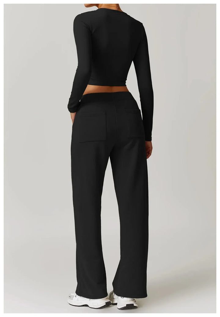 Transform Your Workout: Obsession Long Sleeve Activewear Set - Stylish Top & Comfy Pants