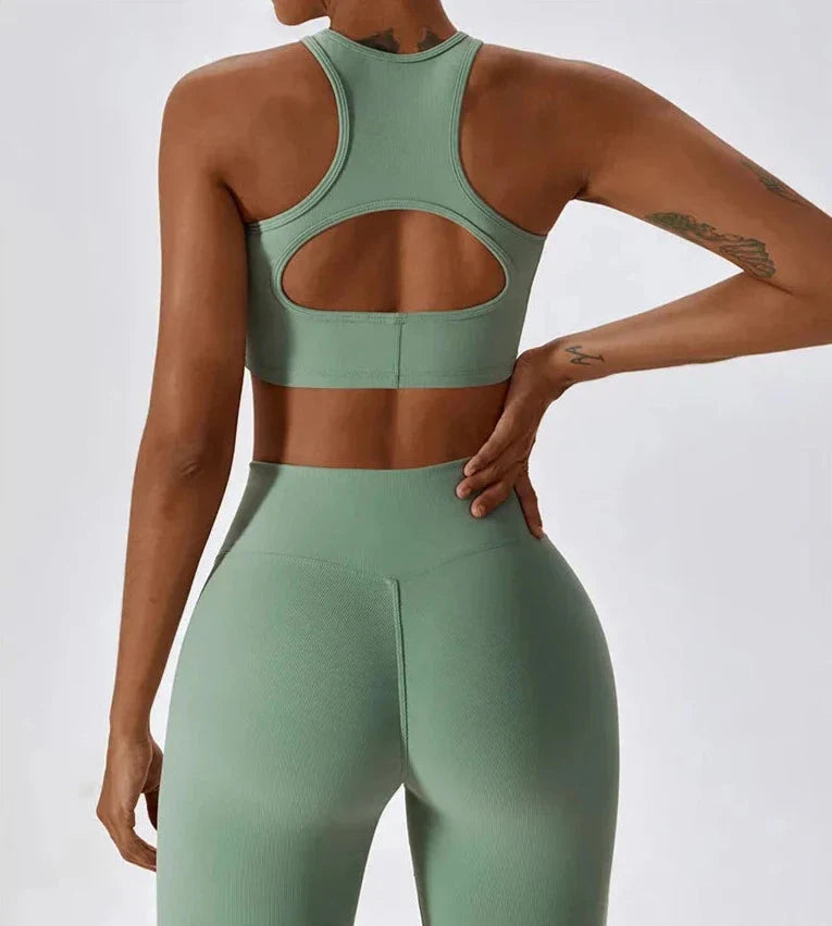 Harmony Racerback Flared Set - Leggings & Top Ensemble