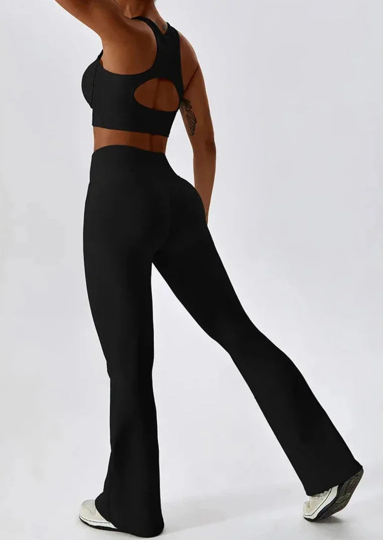 Harmony Racerback Flared Set - Leggings & Top Ensemble