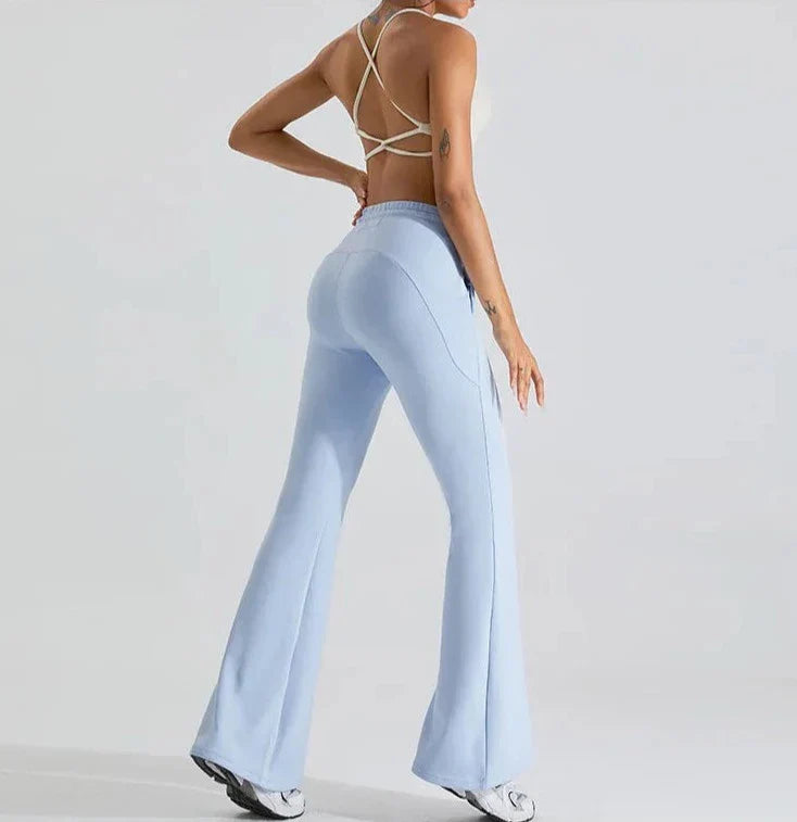 Chic Vibe Drawstring Flare Trousers
