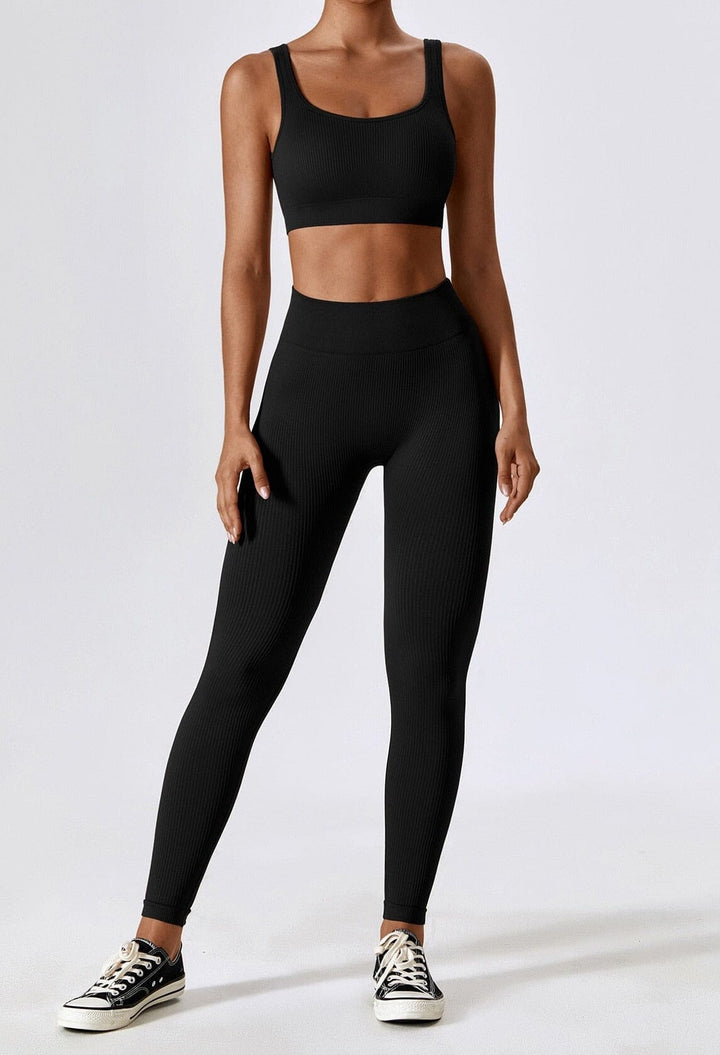 Grove Essential Seamless Bra Set - Stylish Leggings and Top Combo