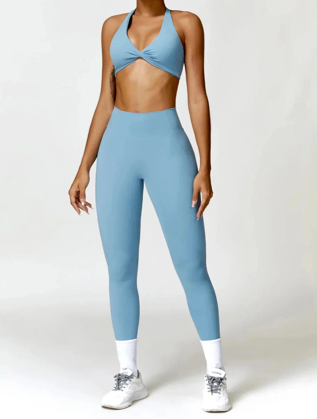 Chic Glam Flow Yoga Ensemble - Leggings & Stylish Top