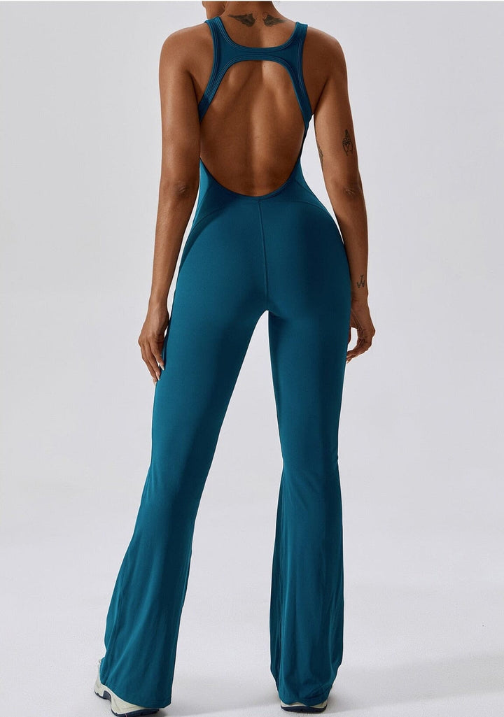 Chic Flared Backless Bodysuit for Effortless Style
