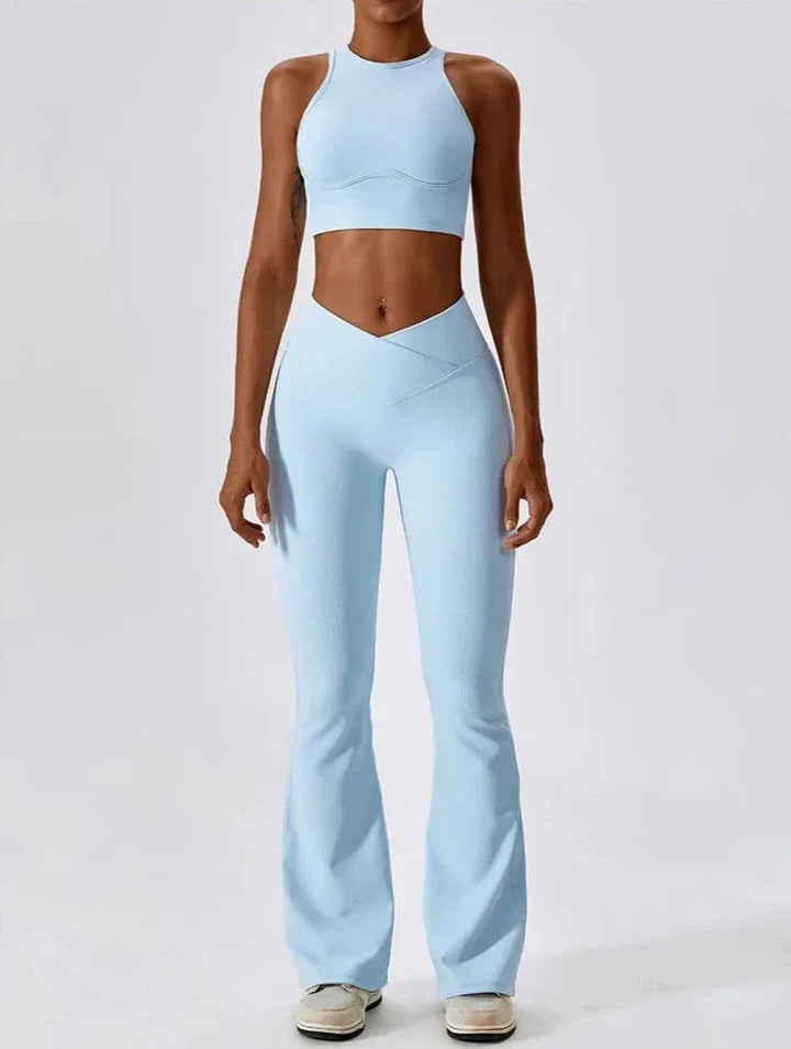 Harmony Racerback Flared Set - Leggings & Top Ensemble