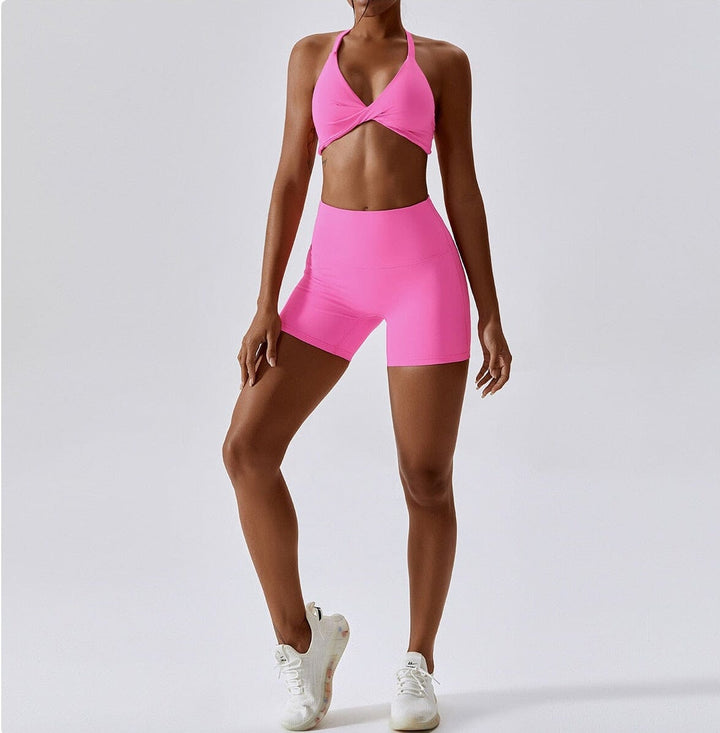 Elevate Your Practice with the Crest Yoga Ensemble: Stylish Shorts & Top Set