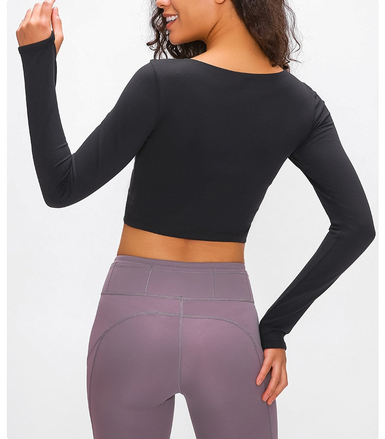 Stylish Hollow-Out Yoga Top