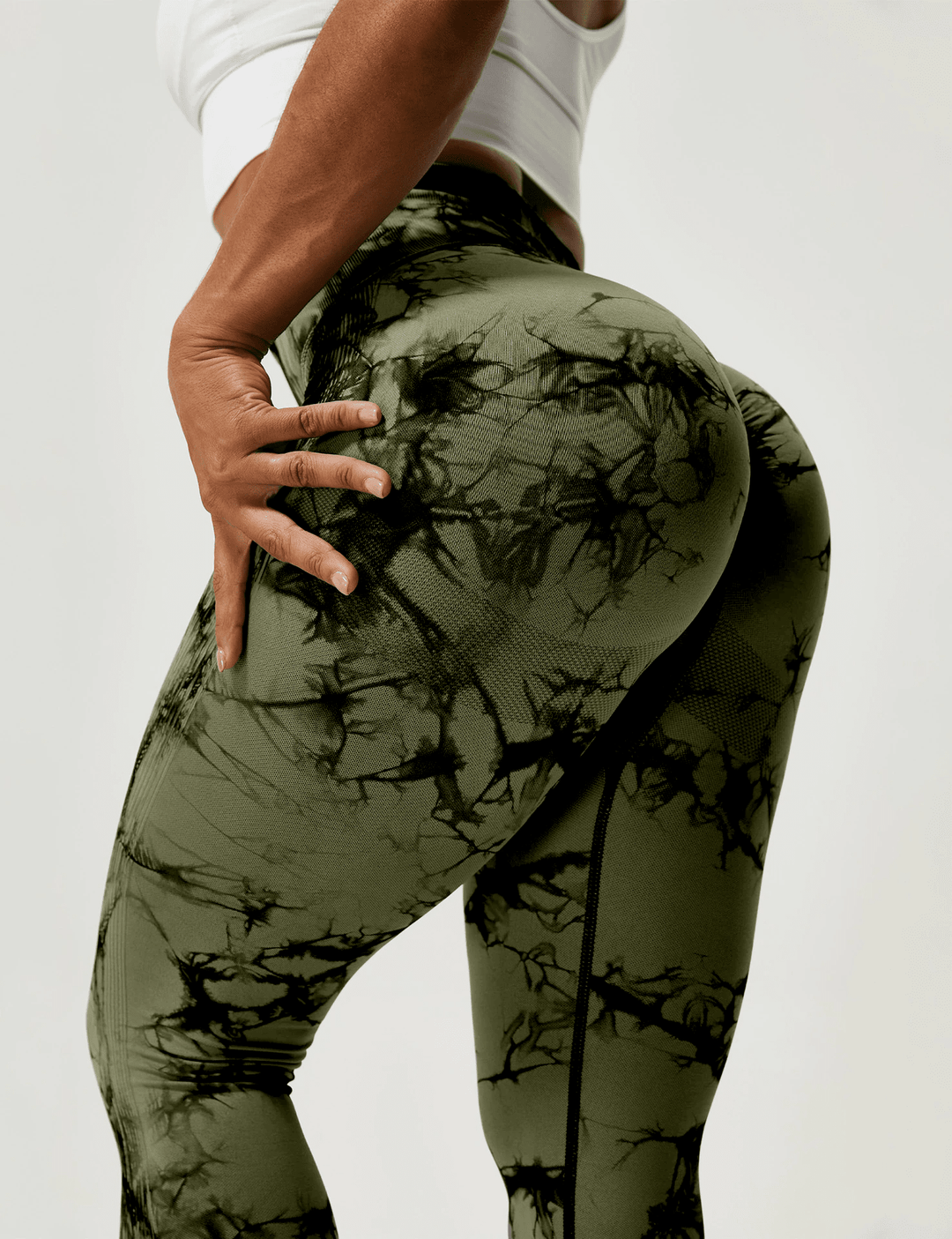 Chic Marble Print Scrunch Leggings