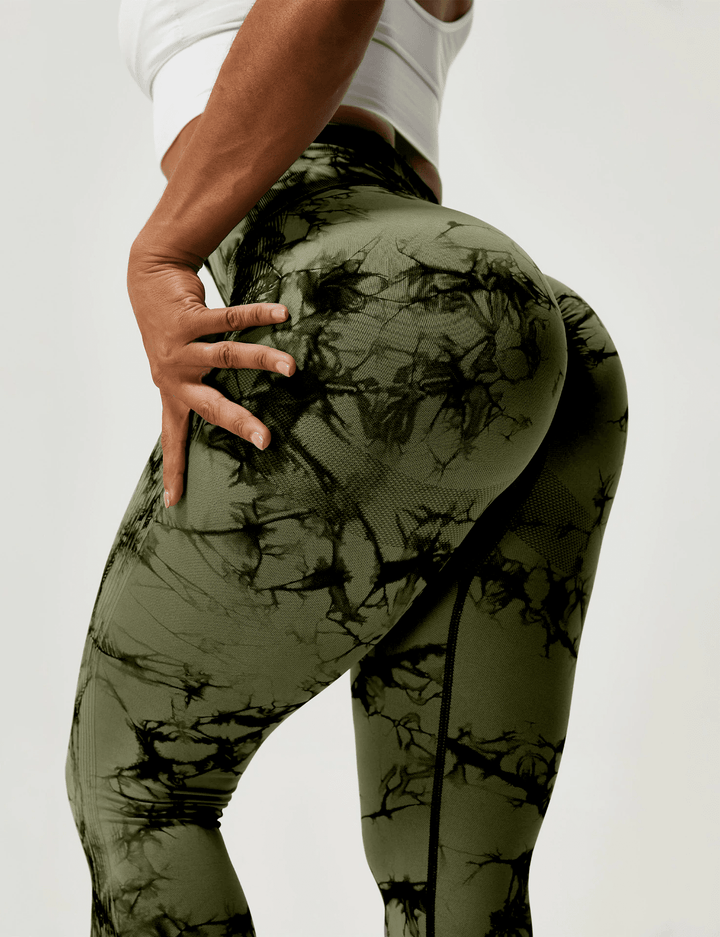 Chic Marble Print Scrunch Leggings