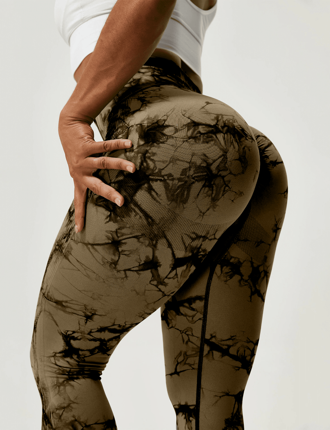 Chic Marble Print Scrunch Leggings