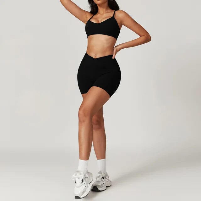 Elevate Your Workout: Stylish Shorts & Bra Gym Set by Active Wanders