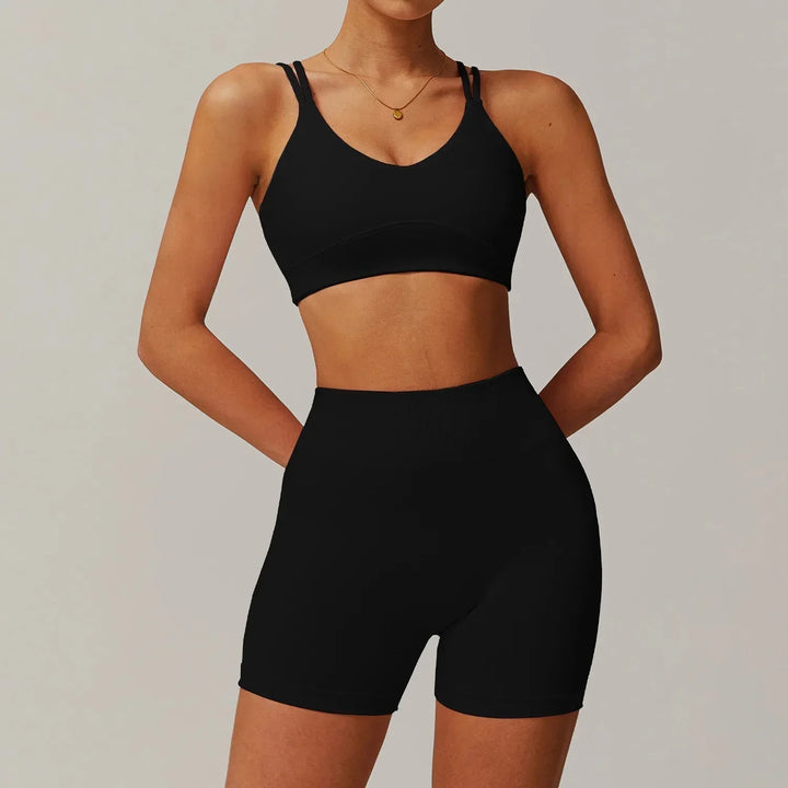 Personalized Engraved Fitness Ensemble - Stylish Shorts & Top Set
